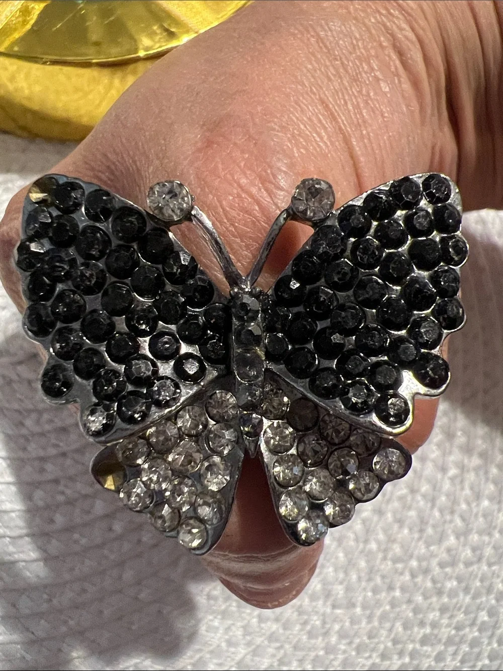 Black Crystal Butterfly Ring - Women Jewelry